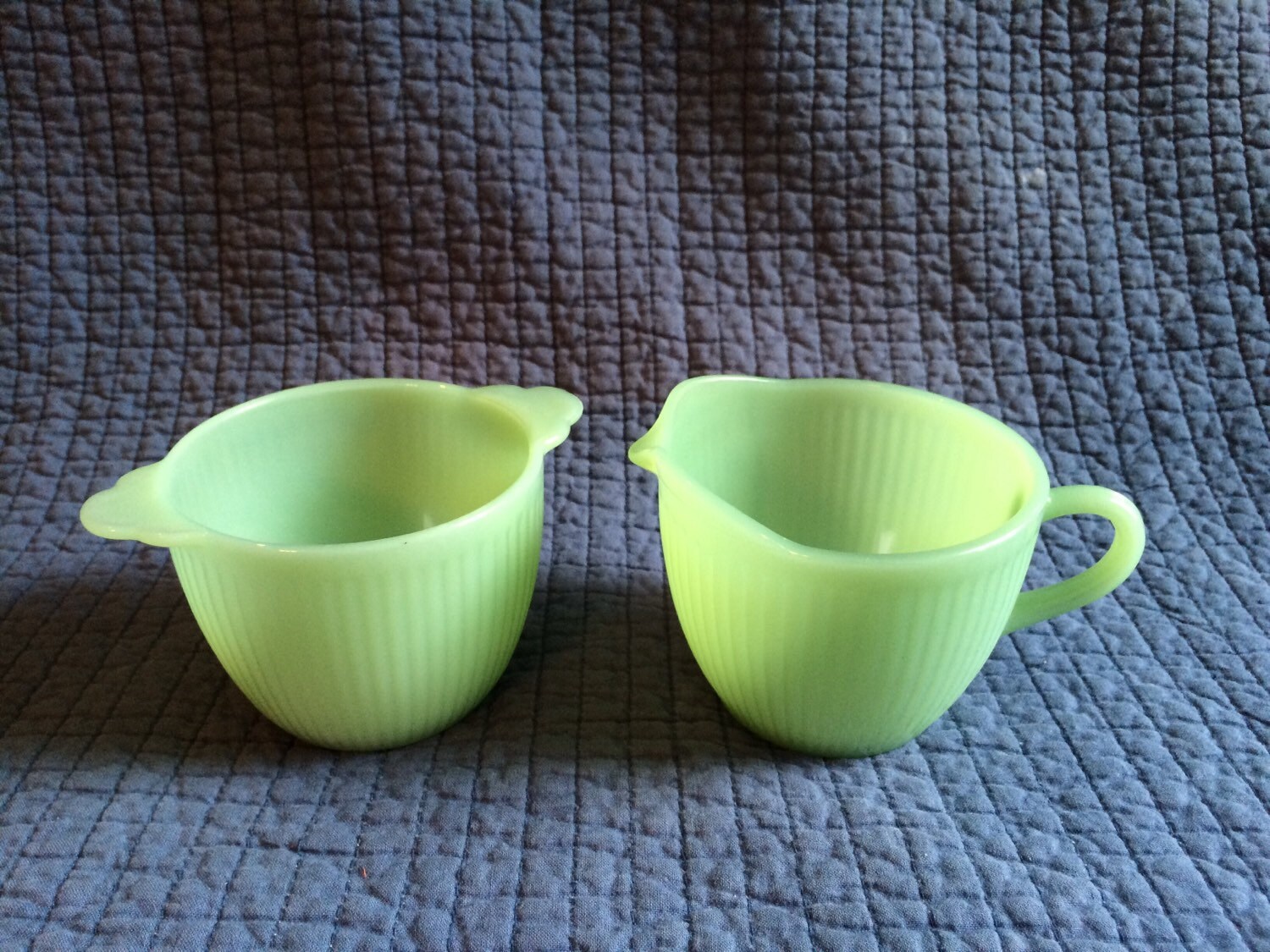 Fire King Jadeite Cream and Sugar Set by LadyVintage81 on Etsy