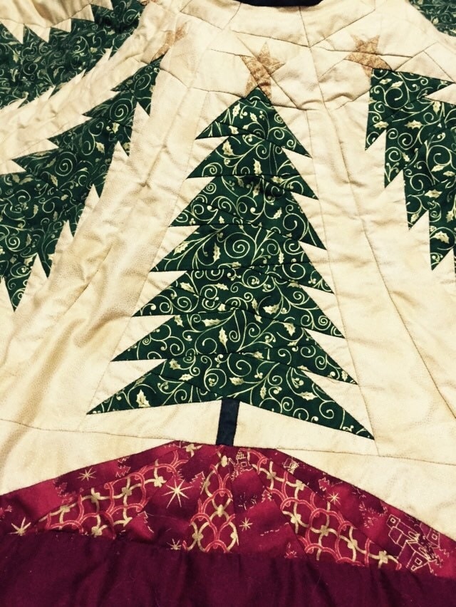 Quilted tree skirt quilted Christmas tree skirt Christmas