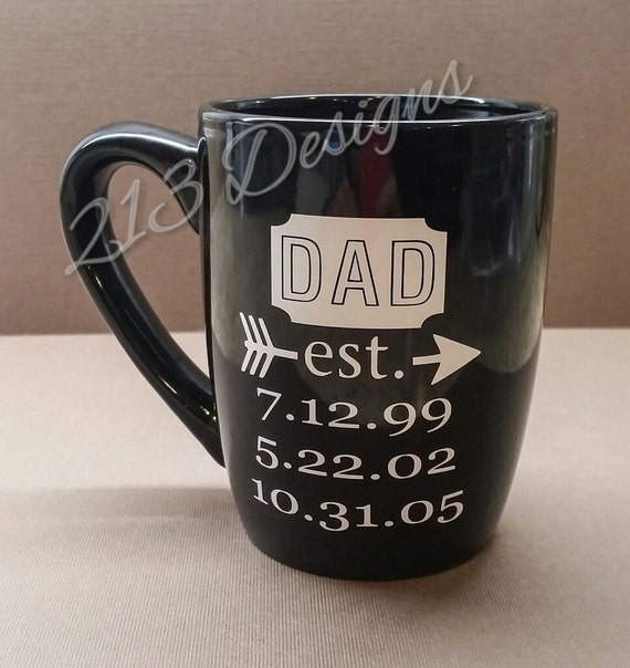 Download Father's Day Mug Personalized with Child Birthdays. by ...
