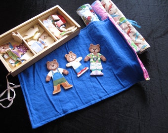 Roll Up & Go Felt Board for Tray Tasking Mat approx 19 x 12.5 inches, felt story, quiet time, tray task, ECE, Montessori, Daycare, Preschool