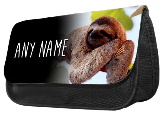 Personalized Sloth Pencil Case Make Up Bag Game Console