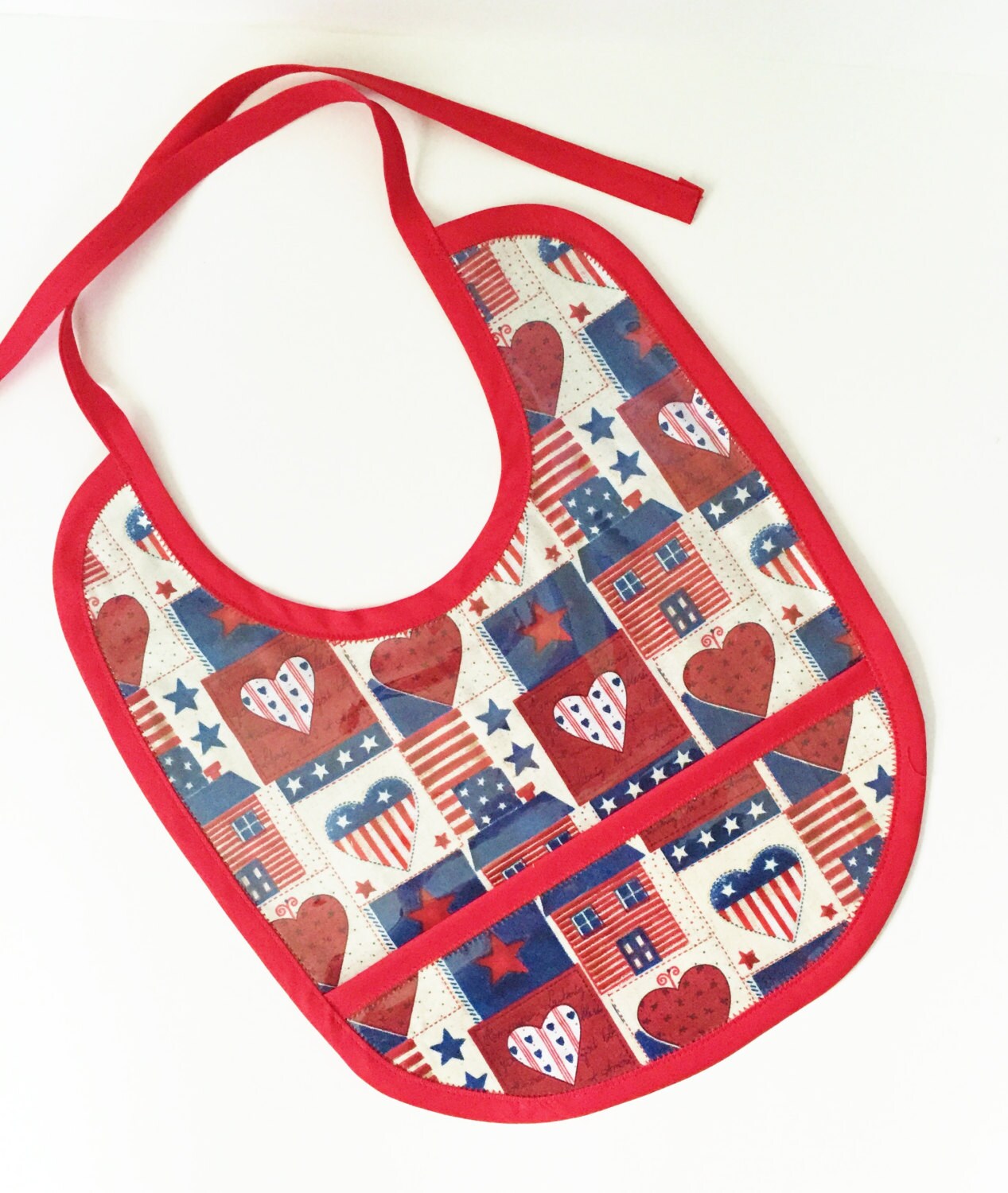 Plastic Baby Bib/Toddler Bib with Catch all Pocket by ForDahBaby