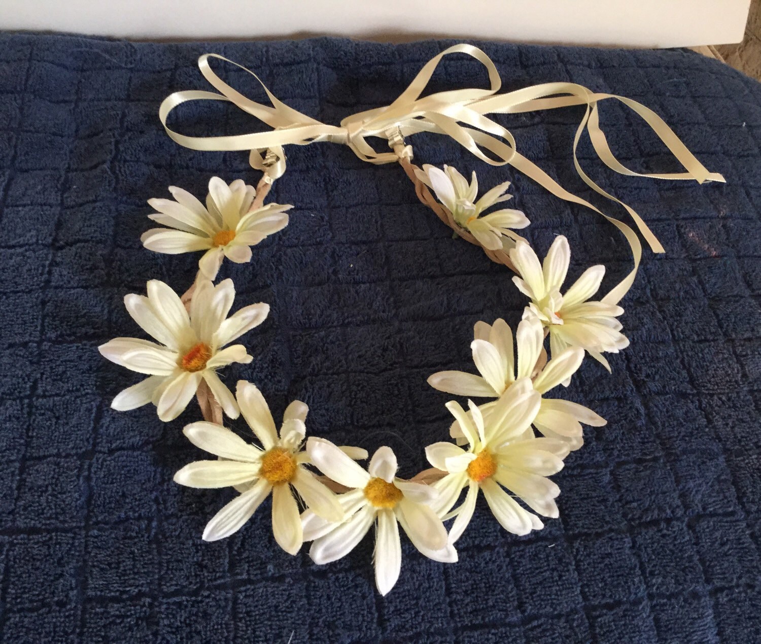 Silk flower headband halo crown bridal by HeavenlyHaloBoutique