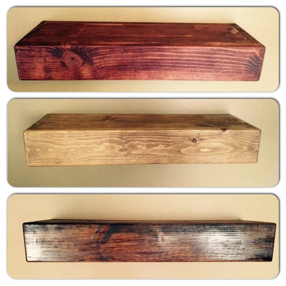 Rustic Style Floating Shelves Custom Size & Finish Avail Hand Made