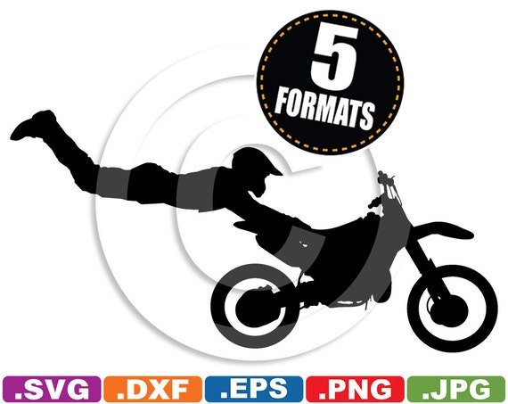 Download Motocross / Dirt Bike Silhouette Clip Art Image svg & dxf