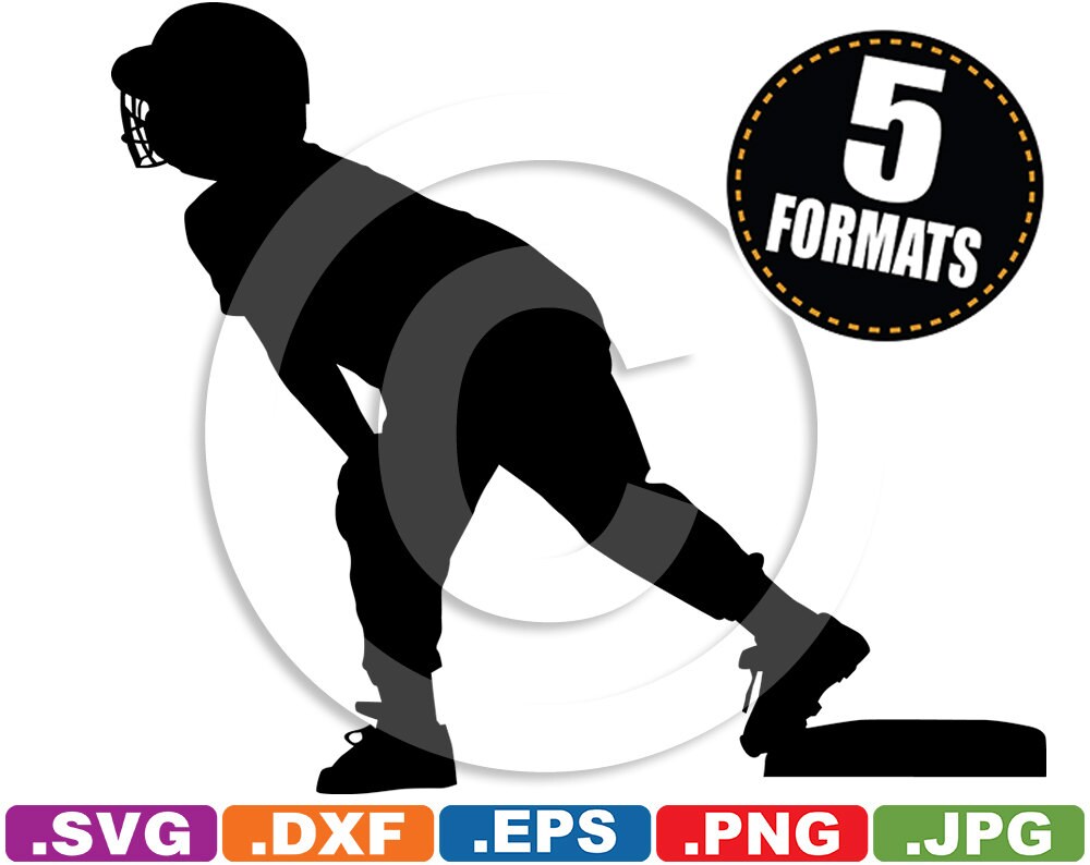 Youth Baseball Silhouette Clip Art Image svg & dxf cutting
