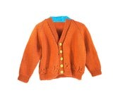 Orange/Turquoise flower cardi