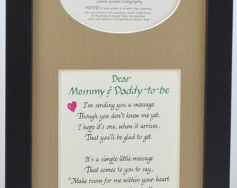 Mommy and Daddy to Be Ultrasound Frame - Choose Your Mat and Frame - New Parents Gift Baby Shower Sonogram Picture - Personalized an Option