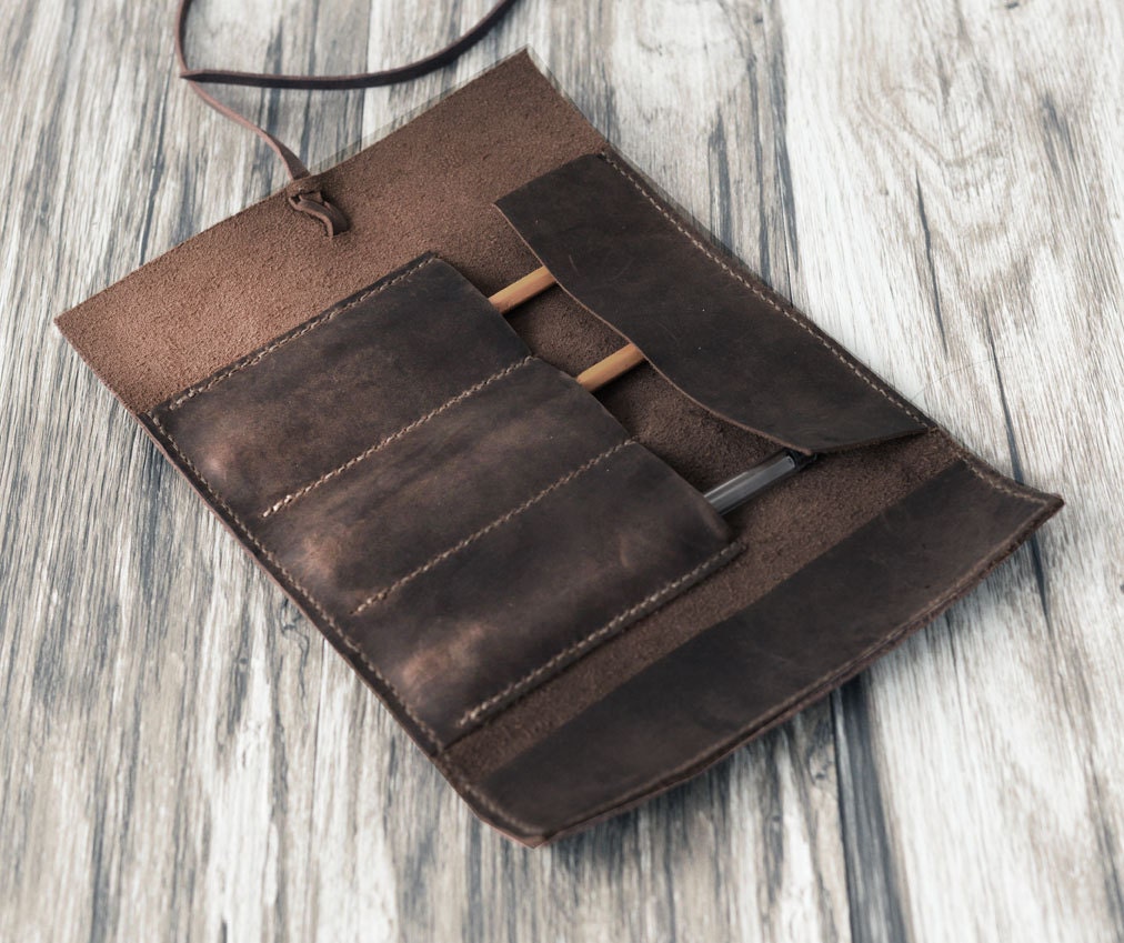 Personalized Leather Pencil Case Roll Tool Roll Brush Roll