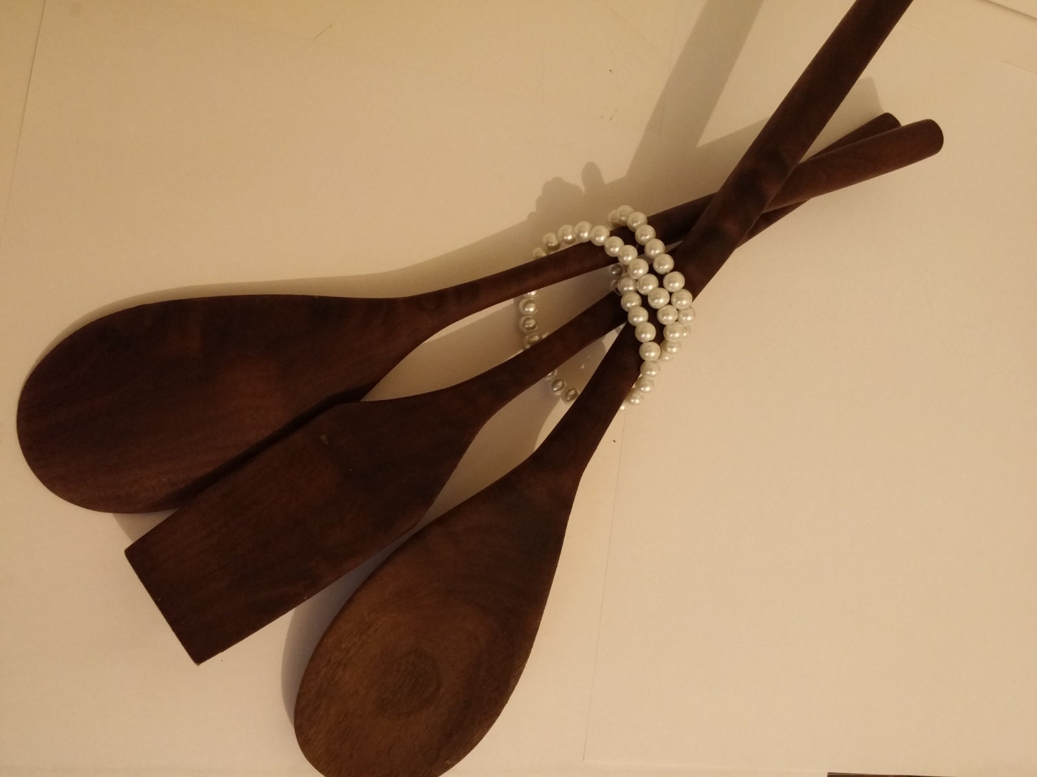 HAND CARVED Wood Kitchen Utensils. Carved from Walnut Wood.