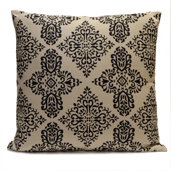 Navy Blue and Khaki Beige Pillow Throw Pillow Cover