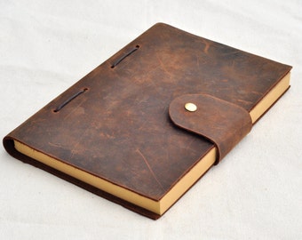 Personalized Leather Journal leather sketchbook diary (Free stamp)