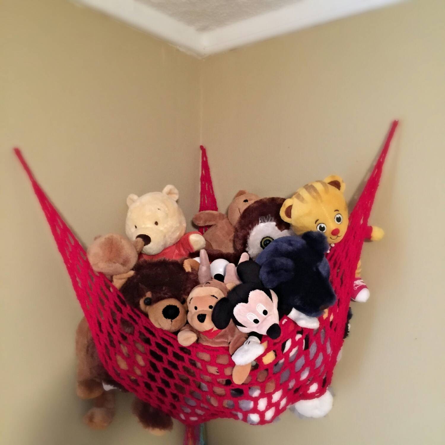 Toy storage hammock size small handmade crochet kids room