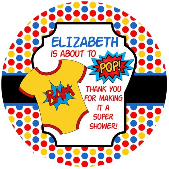 you shower cards baby ready pop to thank Hero POP About Personalized  Baby Shower  Favor Baby to Sticker Shower