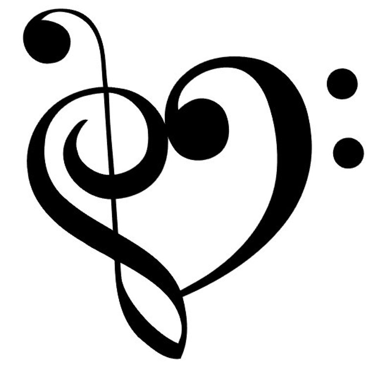 Treble Bass Clef Music Heart decal sticker for by InfernoDecals