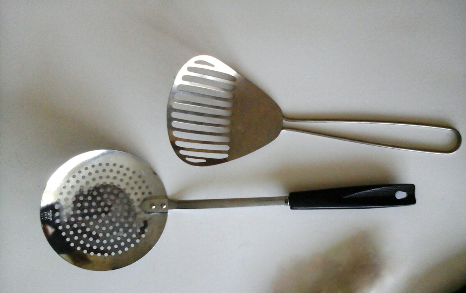 ECKO STEEL Slotted Spoon Fryer Sifter Drain Handle Black