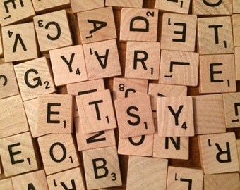 Wooden Scrabble Tiles, Complete Set of 100