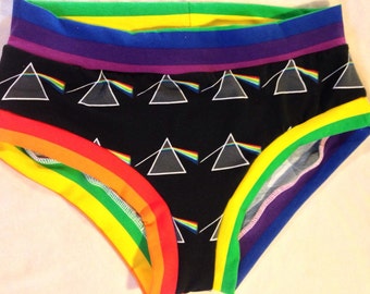 Custom Made To Order Pink Floyd Rainbow Print Panties - Pick your Size- xs-xxxl - Scrundie