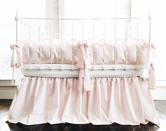 Farmhouse Basic 100% Washed Cotton Baby Pink Nursery Bedding