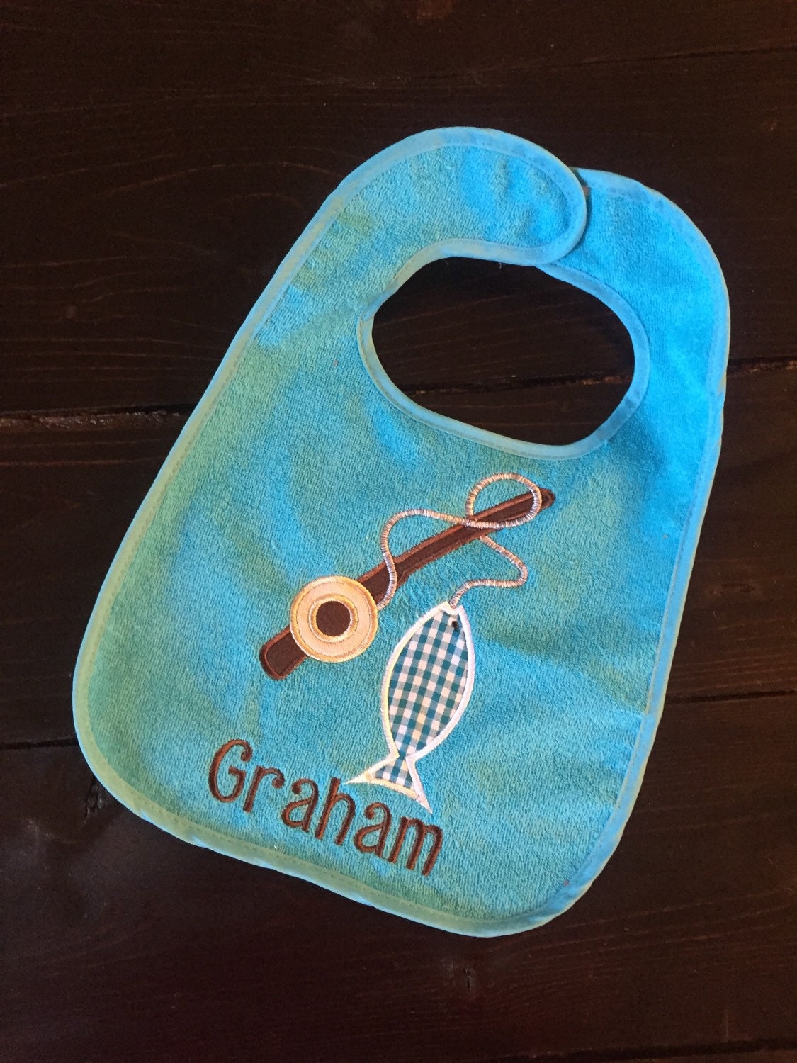 Personalized Fish Baby Bib Embroidered bib Applique Bib