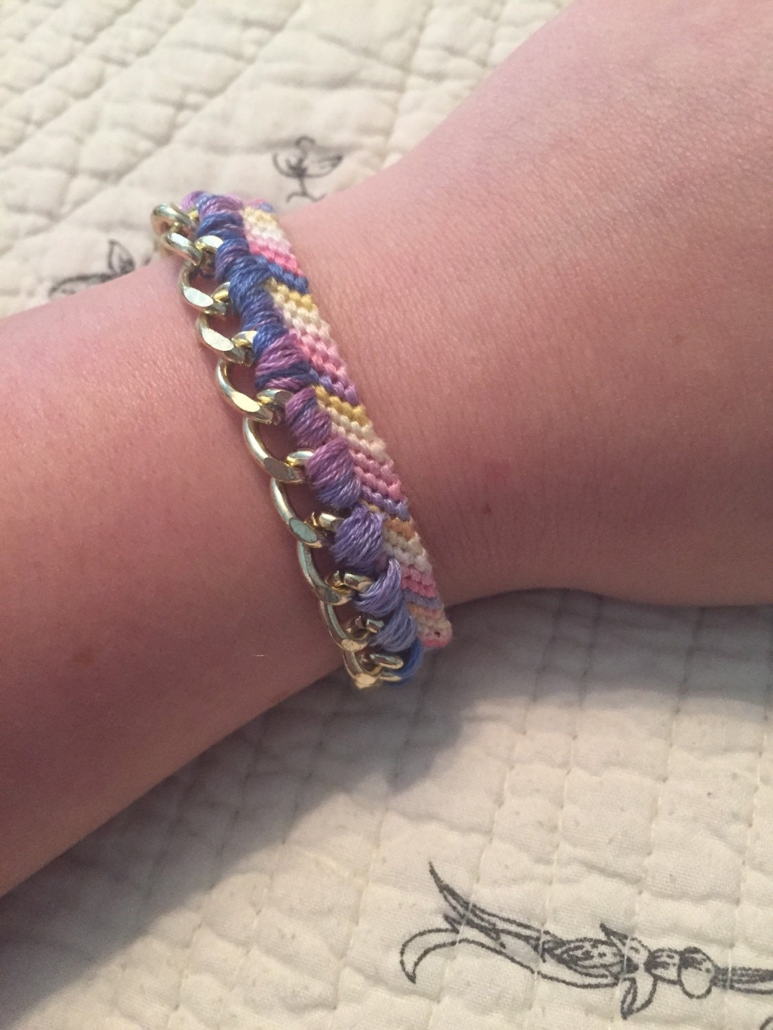 Gold Chain Embellished Friendship Bracelet