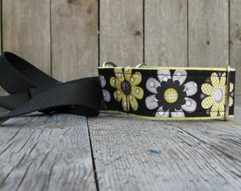 Martingale Collar Leash Combo, Slip Off On for Agility, Cotton Vibrant Print Collar Leash In One, Martingale Collar and Leash In One