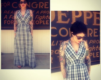 1940s taffeta halter style maxi dress!