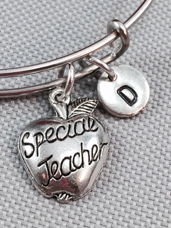 Teacher bangle bracelet gift for teacher personalized