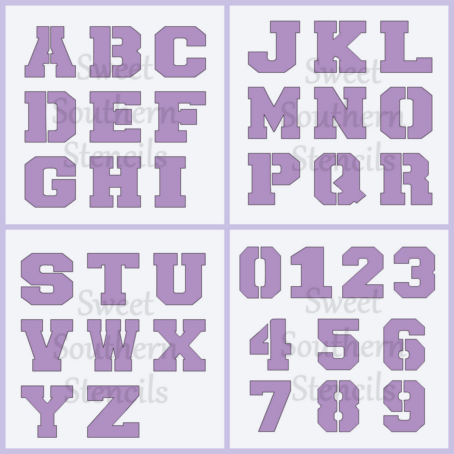 Free Printable Varsity Letter Number Stencils