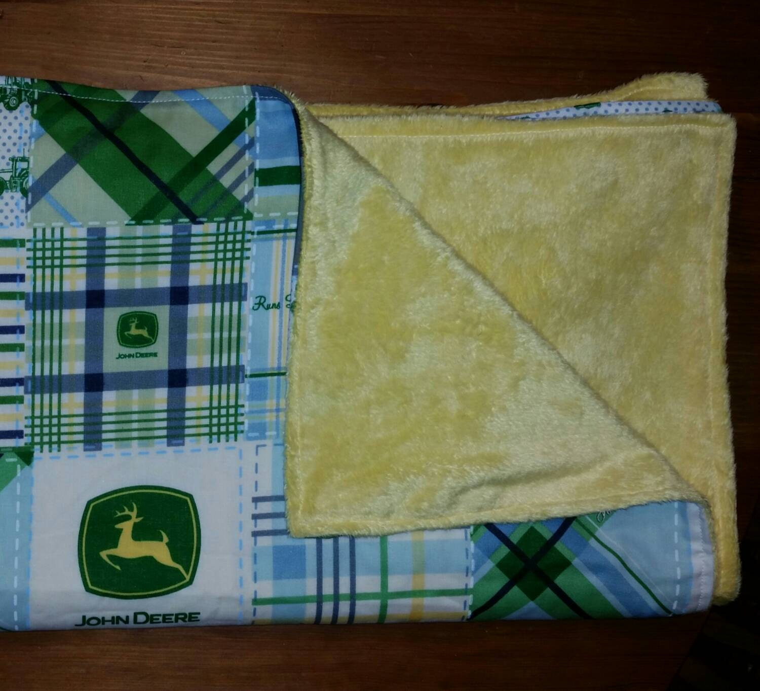 John Deere Patchwork Print Baby Blanket by KatieBugsCreations78