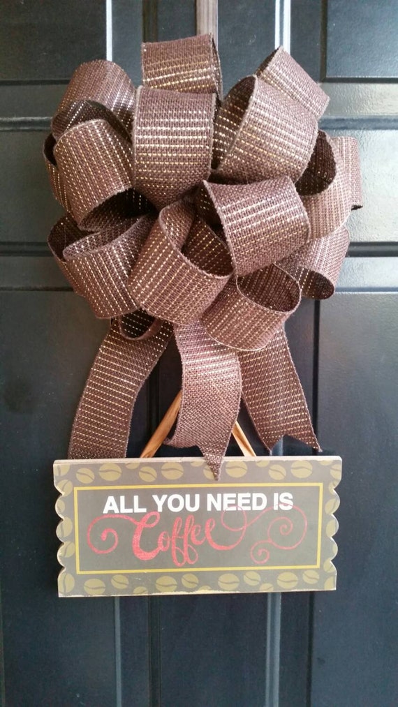 Items similar to All About the Coffee Door Hanger, Coffee Shop Door