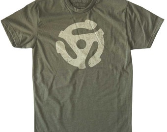 Vinyl Record Shirt - Men's 45 RPM T-Shirt - Hand Screen Printed Mens T-shirt