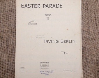 SALE WAS 4 Vintage Sheet Music. Easter Parade. Song by Irving Berlin. 1933. For Voice and Piano