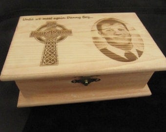 Laser Engraved Memorial Keepsake Box, Memorial Box, Laser Engraved Memorial