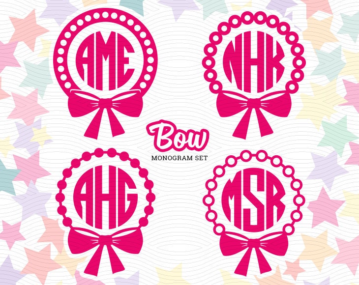 Download Bow Circle Monogram Frames SVG EPS DXF Studio3 Bead