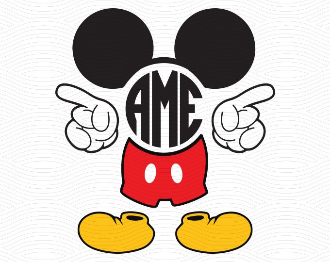 Mickey Mouse Monogram Set SVG EPS DXF Studio3 Mouse Ears