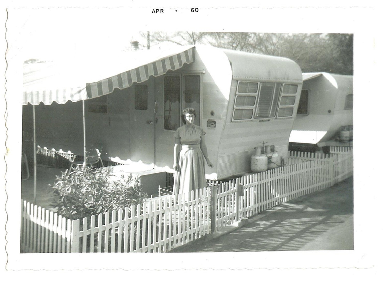 At the Mobile Home Court 1960 Snapshot Vintage Photo by MARKonPARK