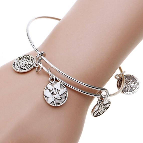 Expandable/Adjustable Charm Bangle Bracelet 8 9.5