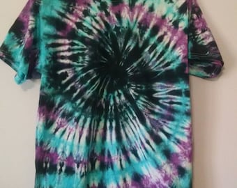 Items similar to Small Youth Blue Purple Scoop Neck tie dye t-shirt on Etsy