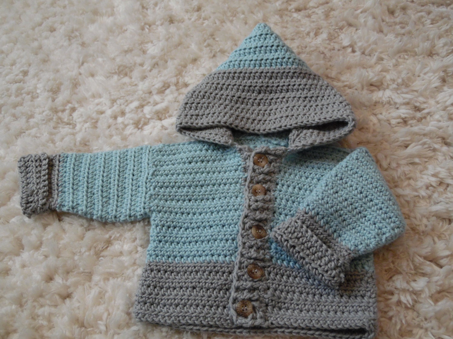 Baby Crochet Hooded Cardigan