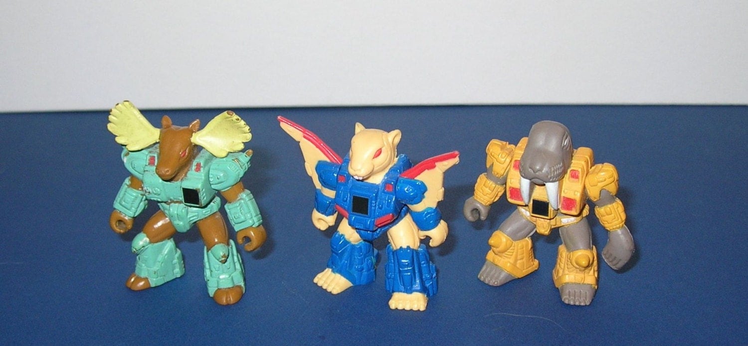 Vintage Lot Of 3 1980s Hasbro Battle Beasts Figures Squire