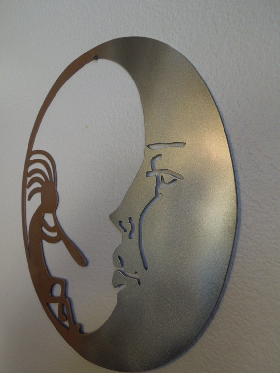 Large kokopelli moon metal wall art decor by MetalsbyMora on Etsy