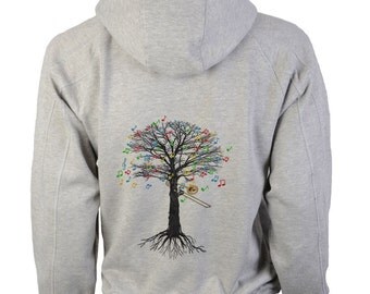 Trombone Hoody Musical Tree Brass in sizes up to XXL