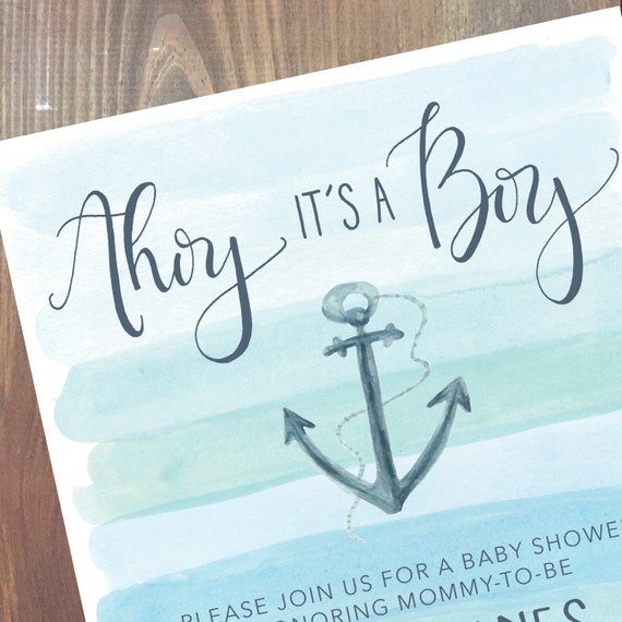 AHOY IT'S A BOY Baby Shower Invitation Digital File
