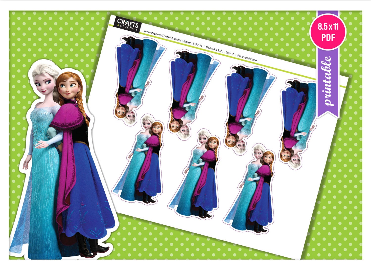 Frozen Anna and Elsa Clip Art Cut Outs Disney Frozen Party