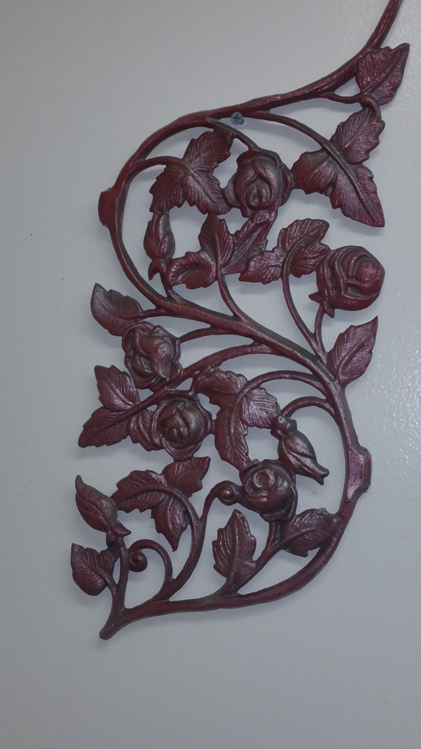 metal wall art roses and leaves by irondecorations on Etsy