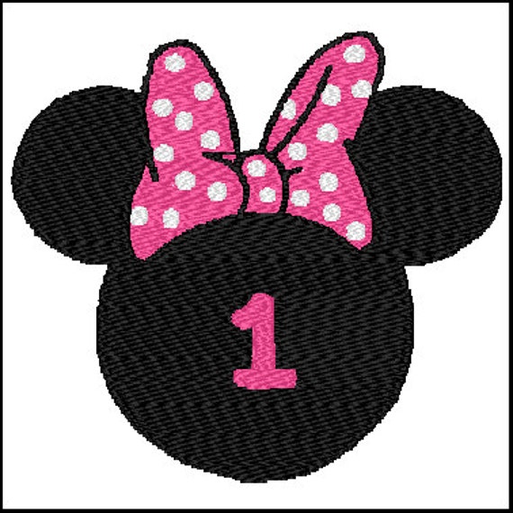 Minnie Mouse First Birthday Embroidery Design