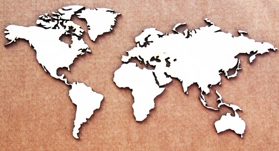 world map cutoutwood cutout world map laser by docjlasercreations