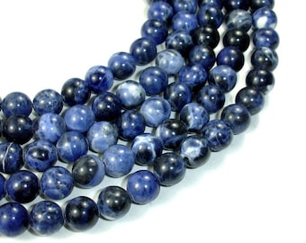 Sodalite Beads, Round, 8mm (8.4mm), 15.5 Inch, Full strand, Approx 49 beads, Hole 1 mm, A quality (411054003)