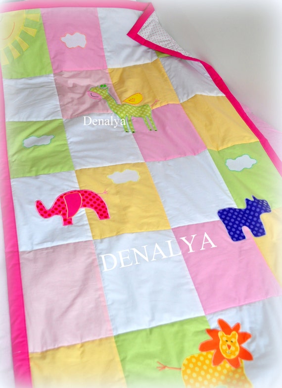 Items similar to Baby Quilt, Baby Girl Quilt Modern baby quilt